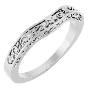10K White Floral-Inspired Matching Band