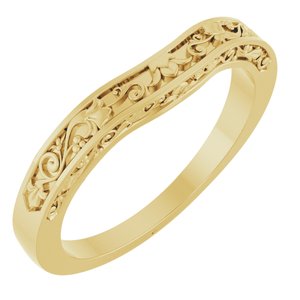 10K Yellow Floral-Inspired Matching Band