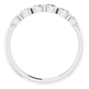 14K White Gold .03 CTW Natural Diamond Crown Ring