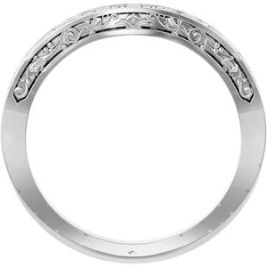 10K White Floral-Inspired Matching Band