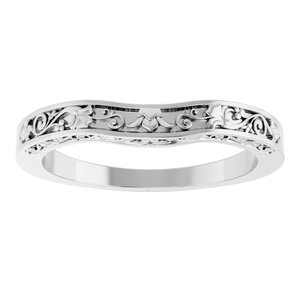 10K White Floral-Inspired Matching Band