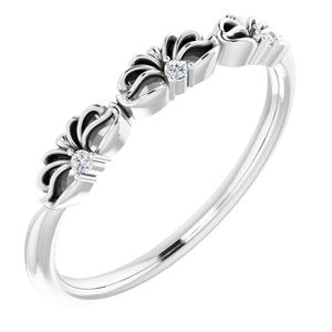 Platinum .03 CTW Natural Diamond Crown Ring