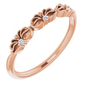 14K Rose Gold .03 CTW Natural Diamond Crown Ring