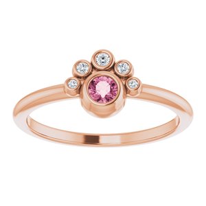 14K Rose Gold Natural Pink Tourmaline & .04 CTW Natural Diamond Ring