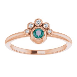 14K Rose Gold Natural Alexandrite & .04 CTW Natural Diamond Ring