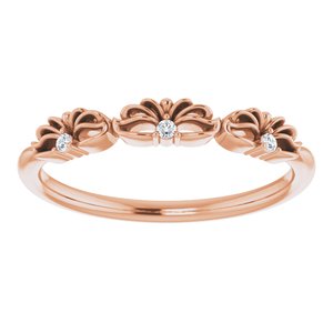 14K Rose Gold .03 CTW Natural Diamond Crown Ring