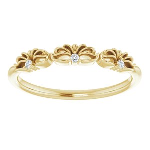 14K Yellow Gold .03 CTW Natural Diamond Crown Ring
