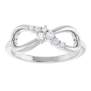 14K White Gold 1/8 CTW Natural Diamond Infinity-Inspired Ring