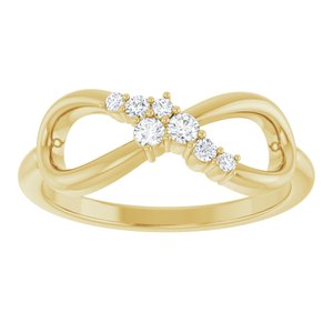 14K Yellow Gold 1/8 CTW Natural Diamond Infinity-Inspired Ring