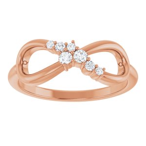 14K Rose Gold 1/8 CTW Natural Diamond Infinity-Inspired Ring