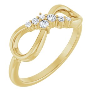 14K Yellow Gold 1/8 CTW Natural Diamond Infinity-Inspired Ring
