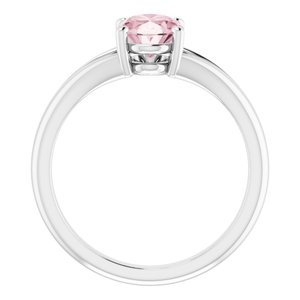 Platinum Natural Pink Morganite Ring