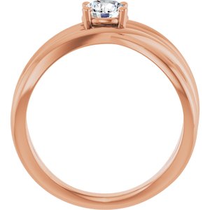14K Rose Gold 1/2 CT Lab-Grown Diamond Criss-Cross Ring