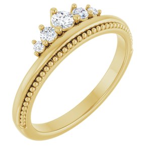 14K Yellow Gold 1/5 CTW Natural Diamond Stackable Crown Ring