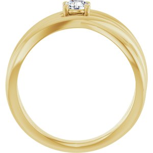 14K Yellow Gold 1/4 CT Lab-Grown Diamond Criss-Cross Ring