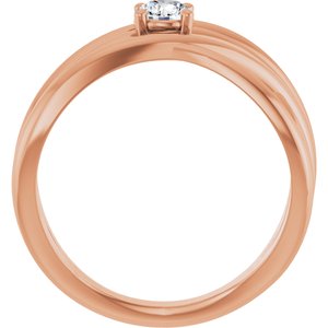 14K Rose Gold 1/4 CT Lab-Grown Diamond Criss-Cross Ring