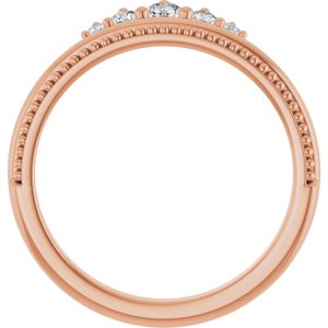 14K Rose Gold 1/5 CTW Natural Diamond Stackable Crown Ring