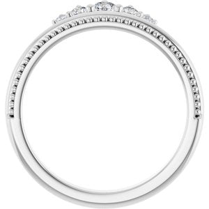Platinum 1/5 CTW Natural Diamond Stackable Crown Ring