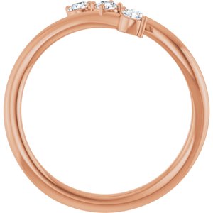14K Rose Gold 1/5 CTW Natural Diamond Three-Stone Bypass Ring