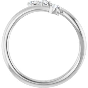 Sterling Silver 1/5 CTW Natural Diamond Three-Stone Bypass Ring