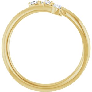 14K Yellow Gold 1/5 CTW Natural Diamond Three-Stone Bypass Ring