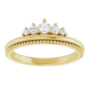 14K Yellow Gold 1/5 CTW Natural Diamond Stackable Crown Ring