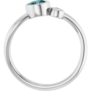 Platinum 5 mm Lab-Grown Alexandrite & .06 CT Natural Diamond Ring