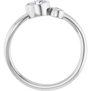 Sterling Silver 5 mm Natural White Sapphire & .06 CT Natural Diamond Ring