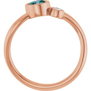 14K Rose Gold 5 mm Lab-Grown Alexandrite & .06 CT Natural Diamond Ring