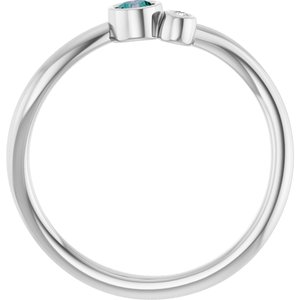 Sterling Silver 3 mm Lab-Grown Alexandrite & .015 CT Natural Diamond Ring