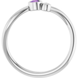 Platinum 3 mm Natural Alexandrite & .015 CT Natural Diamond Ring