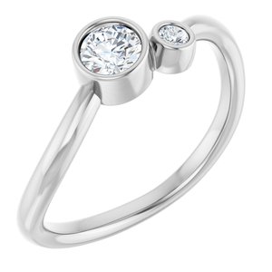Platinum 4 mm Natural White Sapphire & .03 CT Natural Diamond Ring
