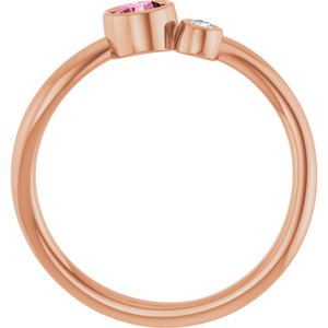 14K Rose Gold 4 mm Natural Pink Tourmaline & .03 CT Natural Diamond Ring
