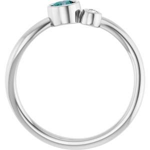 Platinum 4 mm Lab-Grown Alexandrite & .03 CT Natural Diamond Ring