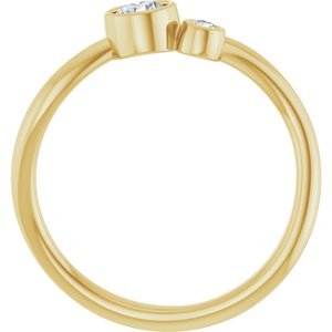 14K Yellow Gold 4 mm Natural White Sapphire & .03 CT Natural Diamond Ring
