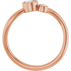 14K Rose Gold 4 mm Natural White Sapphire & .03 CT Natural Diamond Ring