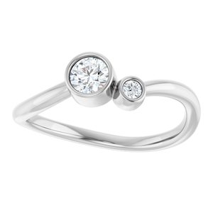 Platinum 4 mm Natural White Sapphire & .03 CT Natural Diamond Ring