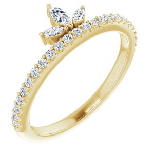 14K Yellow Gold 1/3 CTW Natural Diamond Stackable Crown Ring