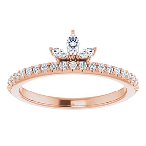 14K Rose Gold 1/3 CTW Natural Diamond Stackable Crown Ring