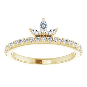 14K Yellow Gold 1/3 CTW Natural Diamond Stackable Crown Ring