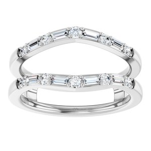 14K White 1/2 CTW Natural Diamond Ring Guard
