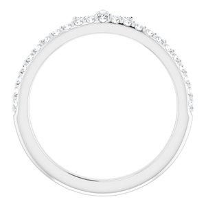 14K White Gold 1/3 CTW Natural Diamond Stackable Crown Ring