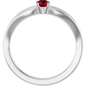 Platinum Lab-Grown Ruby Youth Solitaire Ring