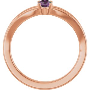 14K Rose Gold Lab-Grown Alexandrite Youth Solitaire Ring