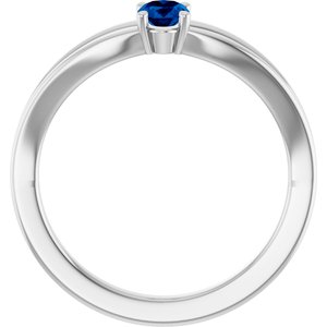 Platinum Lab-Grown Blue Sapphire Youth Solitaire Ring