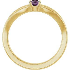14K Yellow Gold Lab-Grown Alexandrite Youth Solitaire Ring