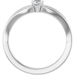 14K White Gold Sapphire Youth Solitaire Ring