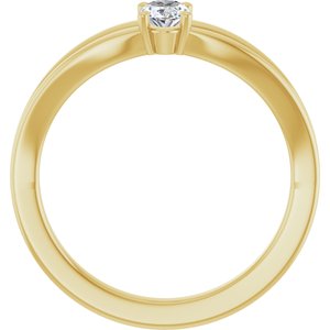 14K Yellow Gold Sapphire Youth Solitaire Ring