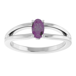 14K White Gold Lab-Grown Alexandrite Youth Solitaire Ring