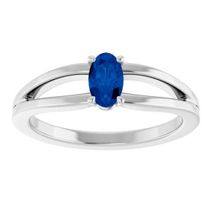 Platinum Lab-Grown Blue Sapphire Youth Solitaire Ring